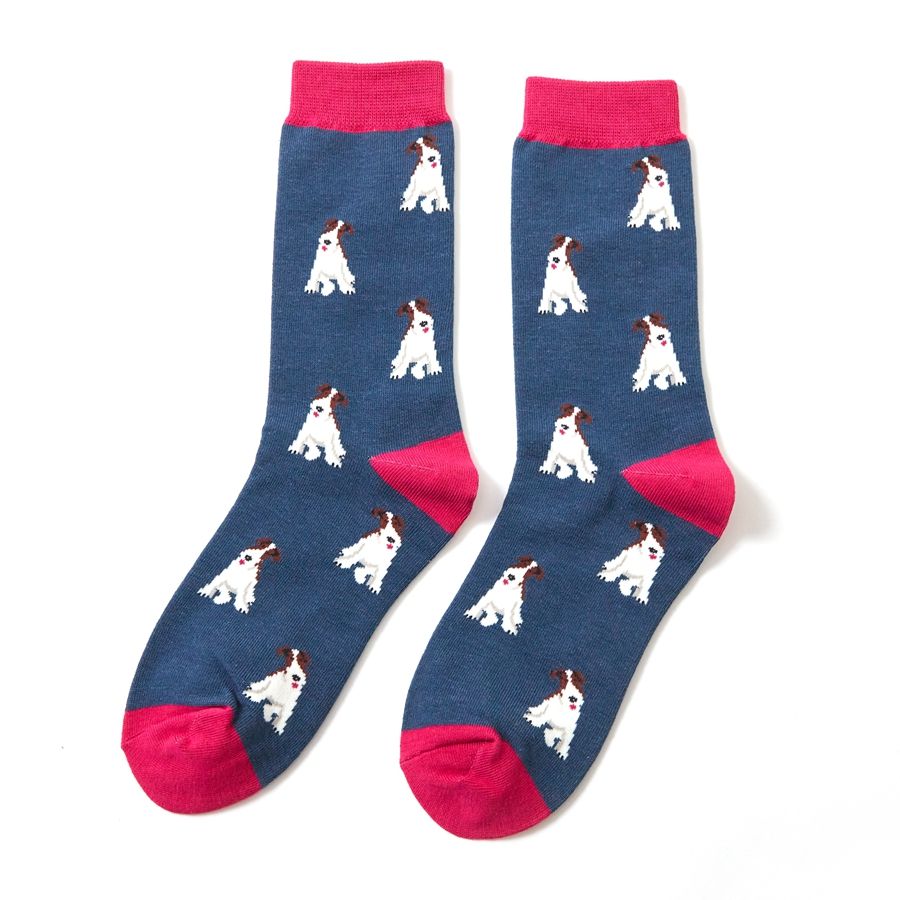 Fox Terriers Navy Womens Novelty Ankle Socks Adult One Size image 2