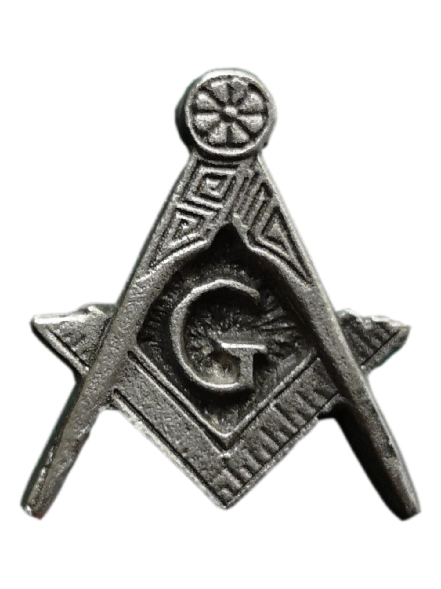 Freemasons Square and Compass pewter metal lapel pin image 0