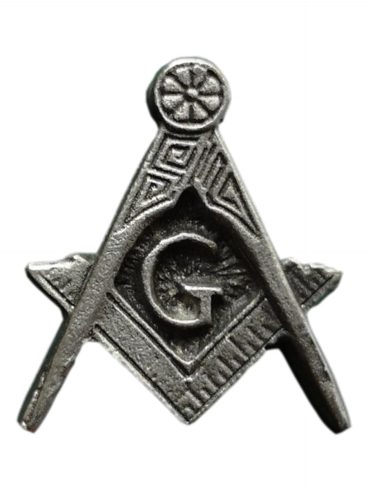 Freemasons Square and Compass pewter metal lapel pin image 0