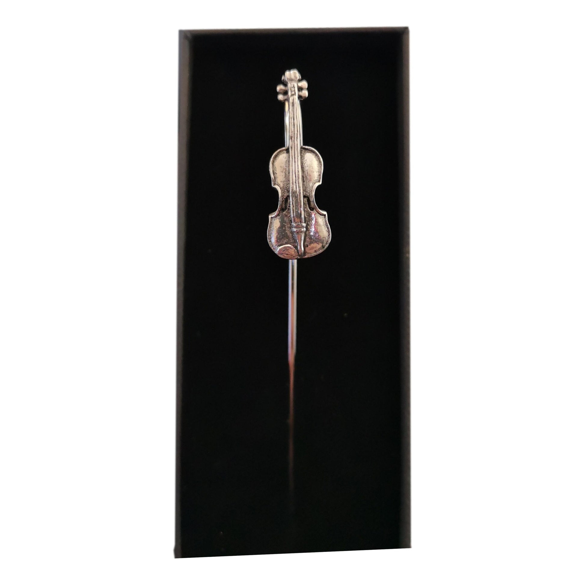 Violin pewter metal flattened stem bookmark image 1
