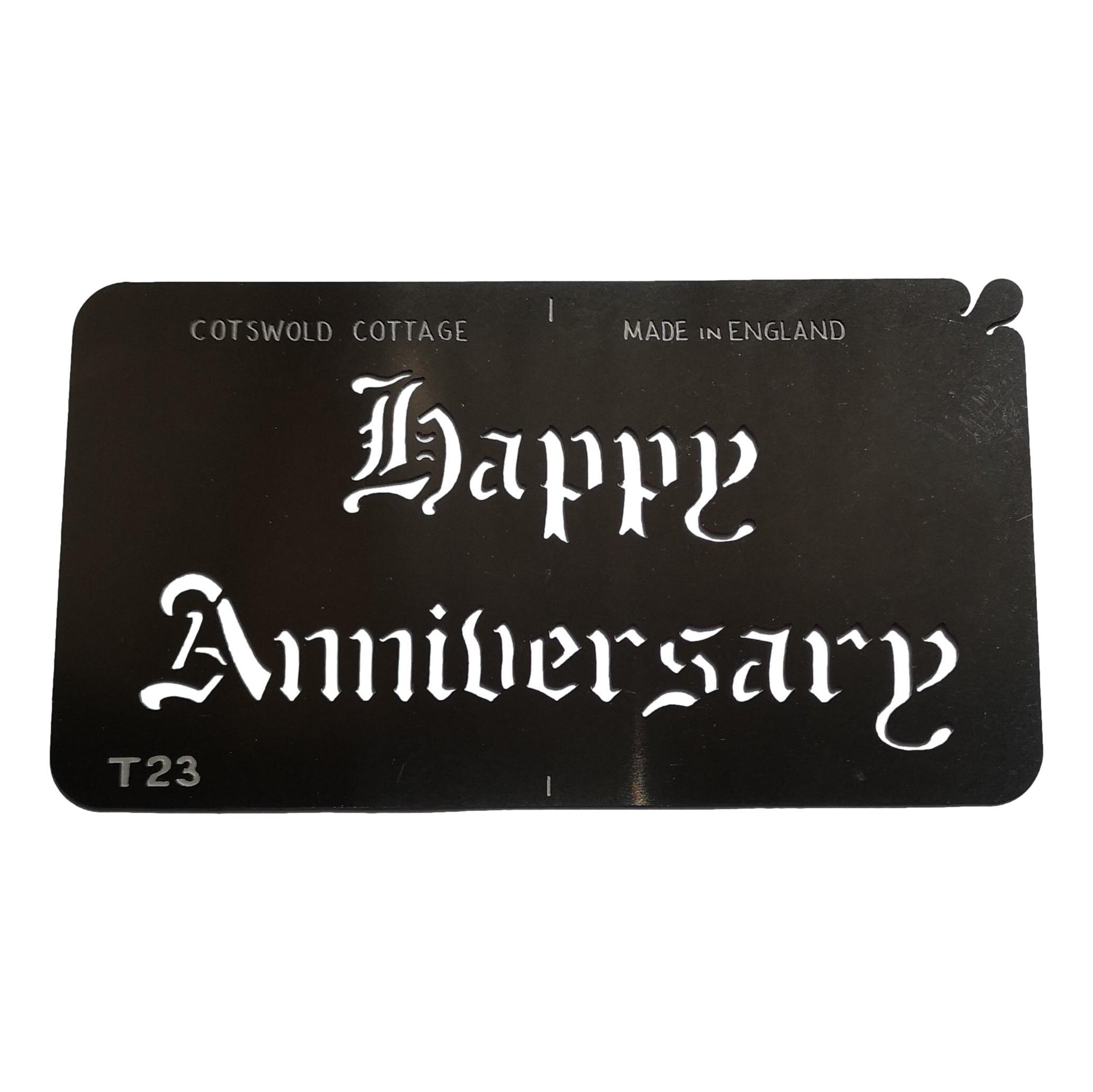 Stainless steel H27 Happy Anniversary cake decorating / card making stencil image 0