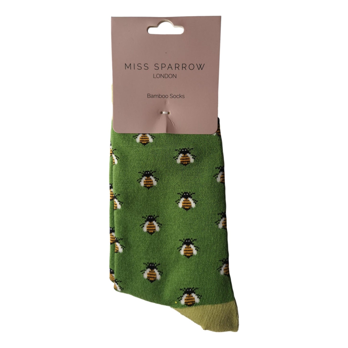 Honey Bees on Green Ladies Novelty Ankle Socks Adult One Size image 1