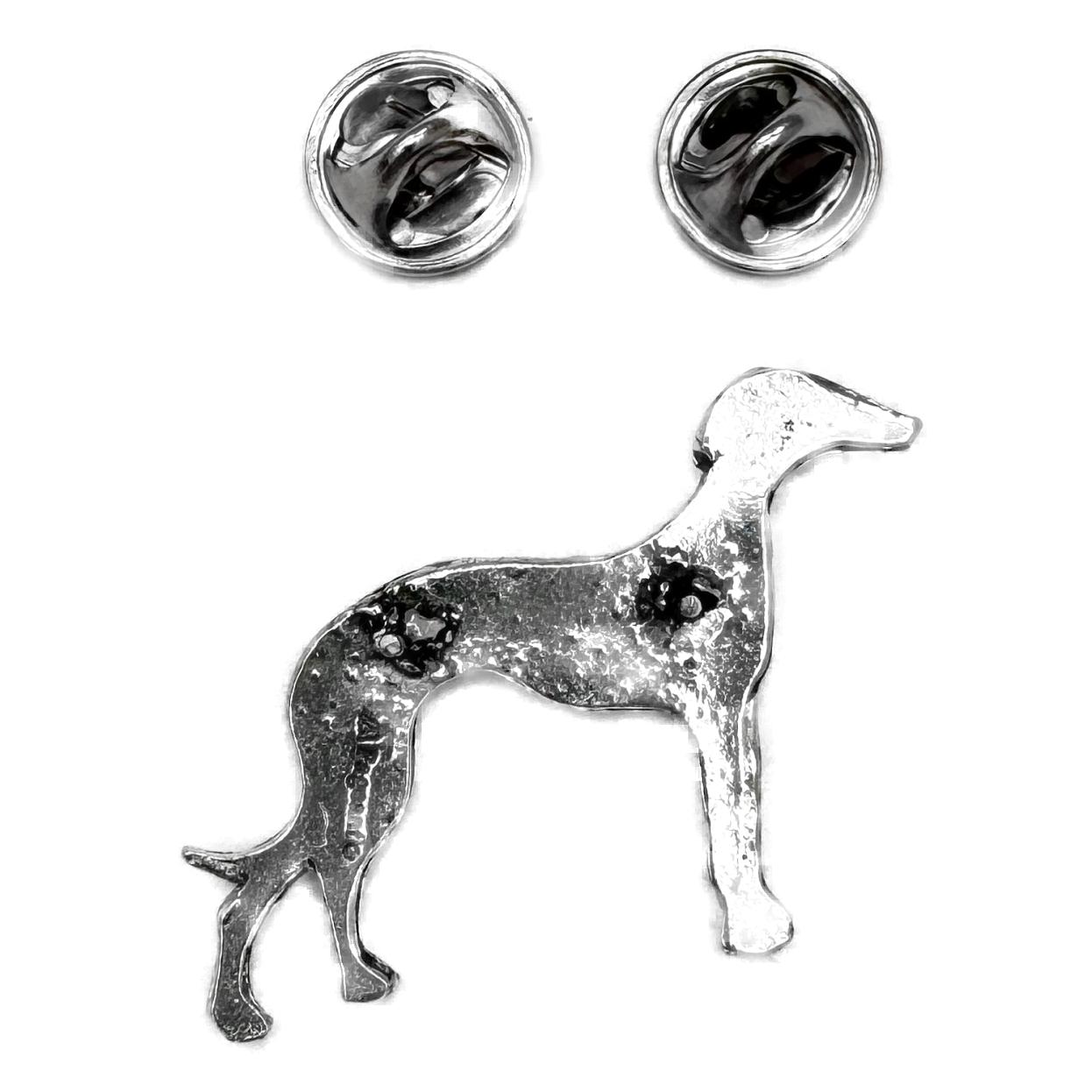 Greyhound Dog polished pewter metal lapel pin badge image 3