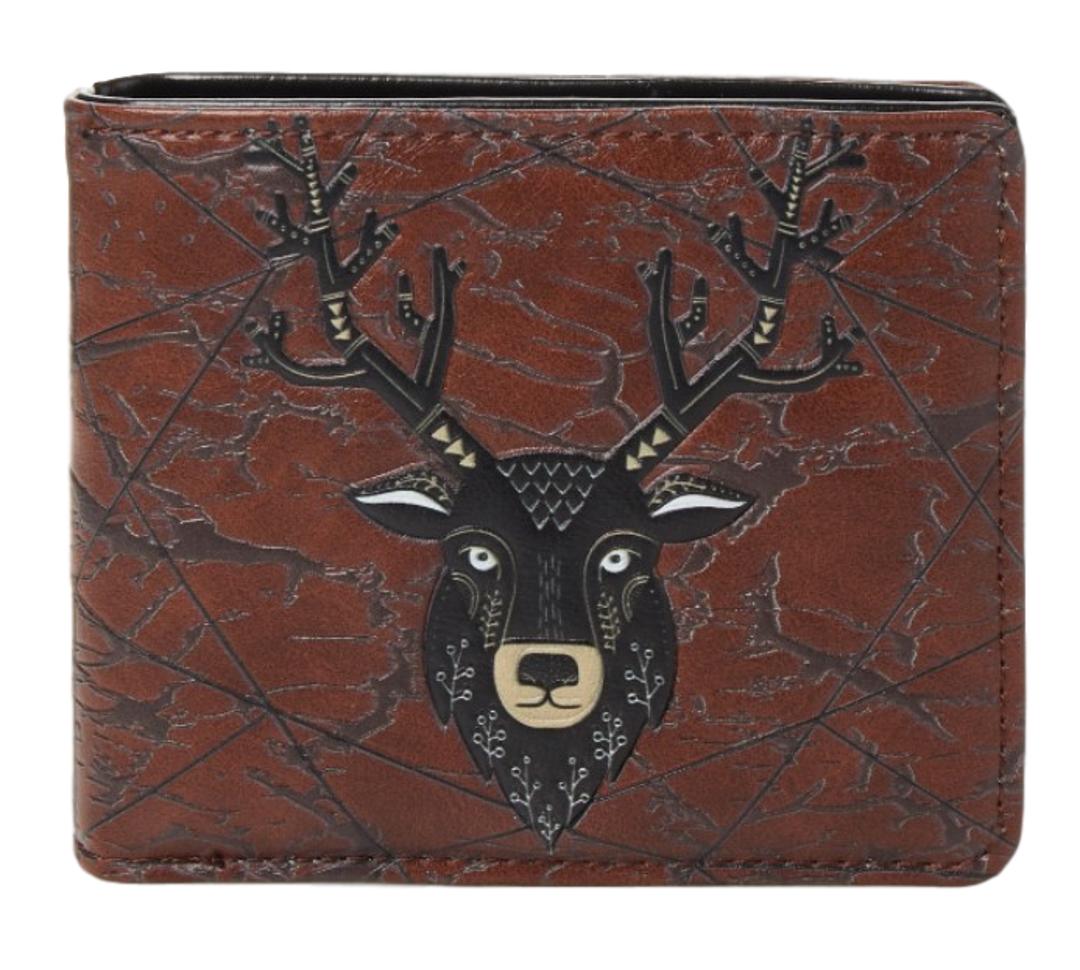 Elk Head Brown Gents Leatherette Wallet image 0