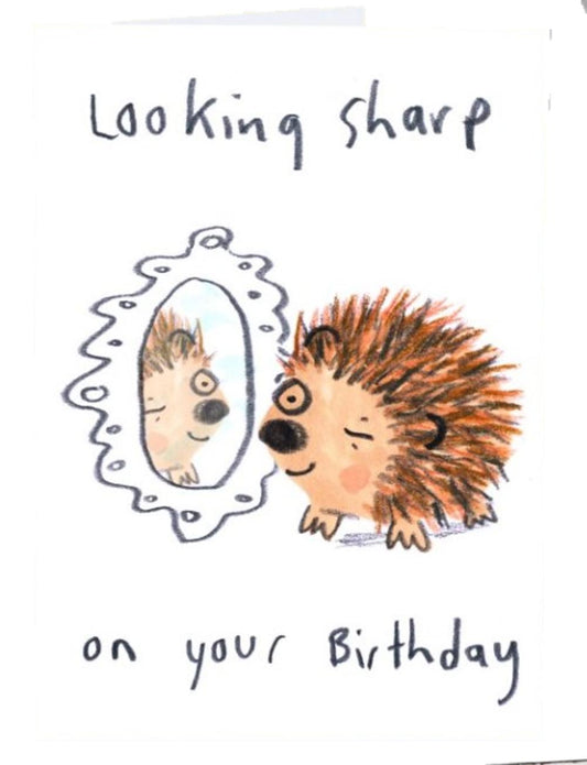 Looking Sharp On Your Birthday eco-friendly humour greetings card image 0