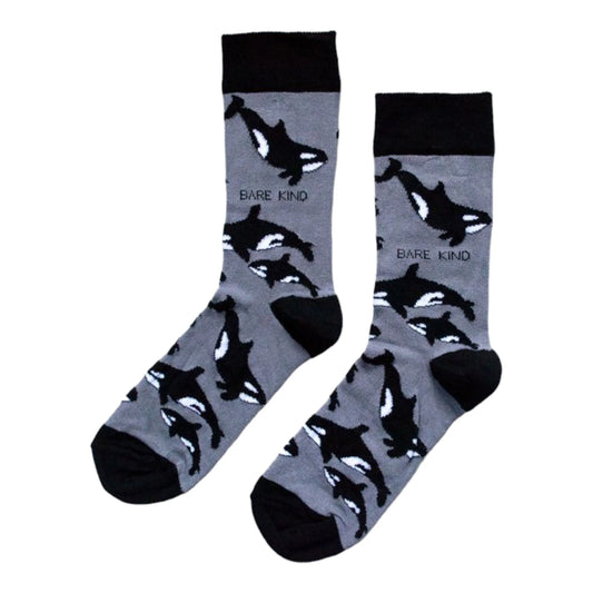 Save The Orcas Grey Unisex Novelty Ankle Socks Adult UK Size 7-11 image 0