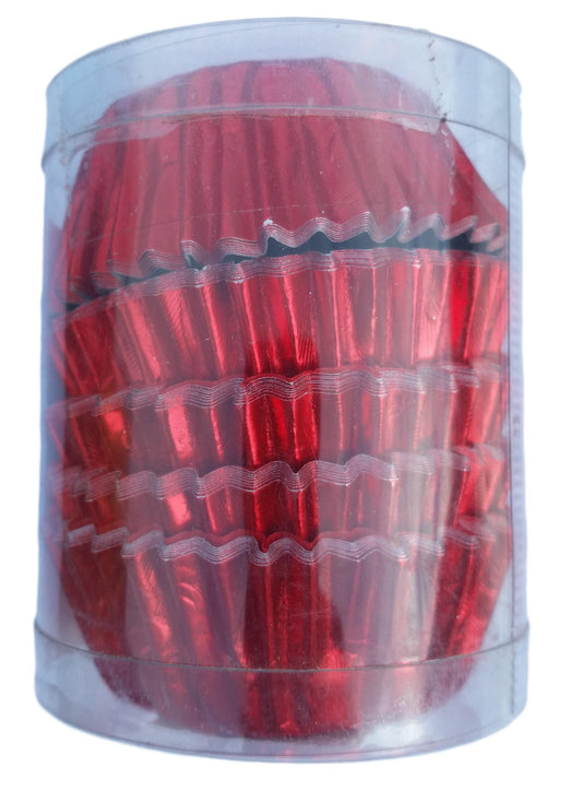 40 Red Foil Bun Cases image 0
