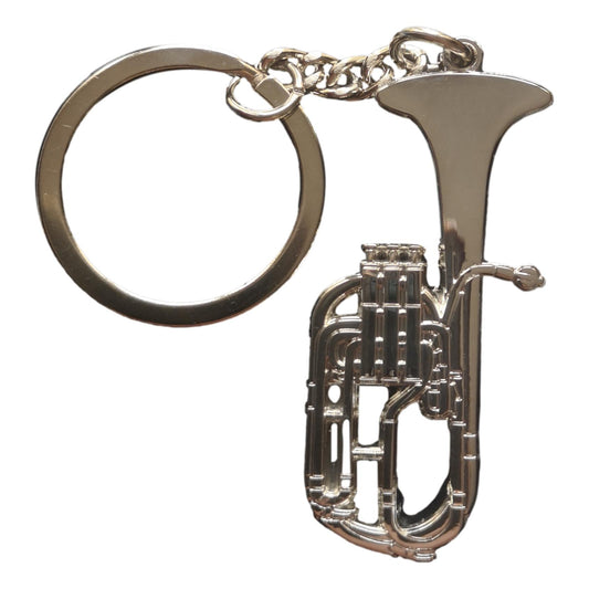 Tenor Horn polished silver-plated keyring image 0