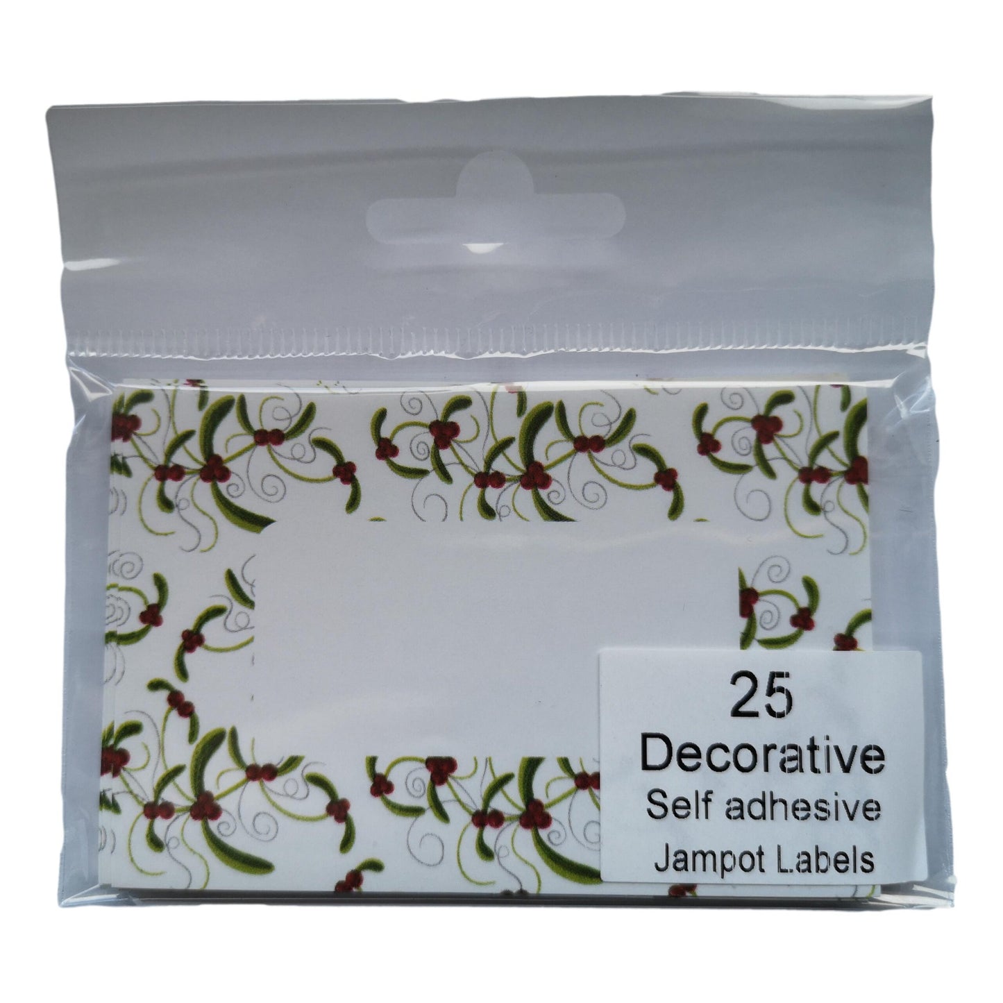 25 Christmas Berries Decorative Self-Adhesive Jam Pot Labels image 0