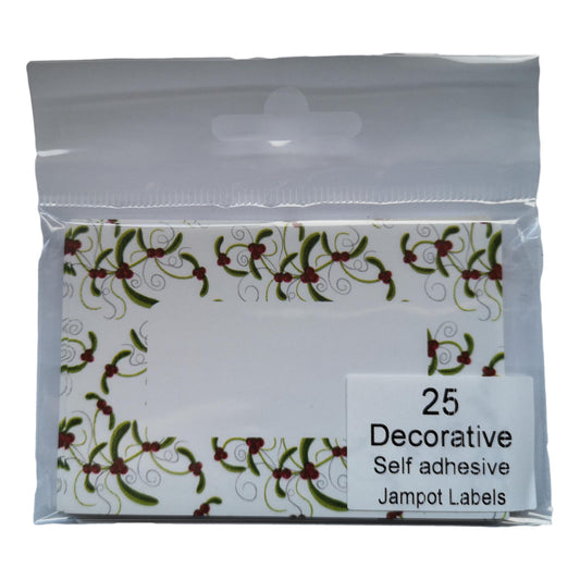 25 Christmas Berries Decorative Self-Adhesive Jam Pot Labels image 0