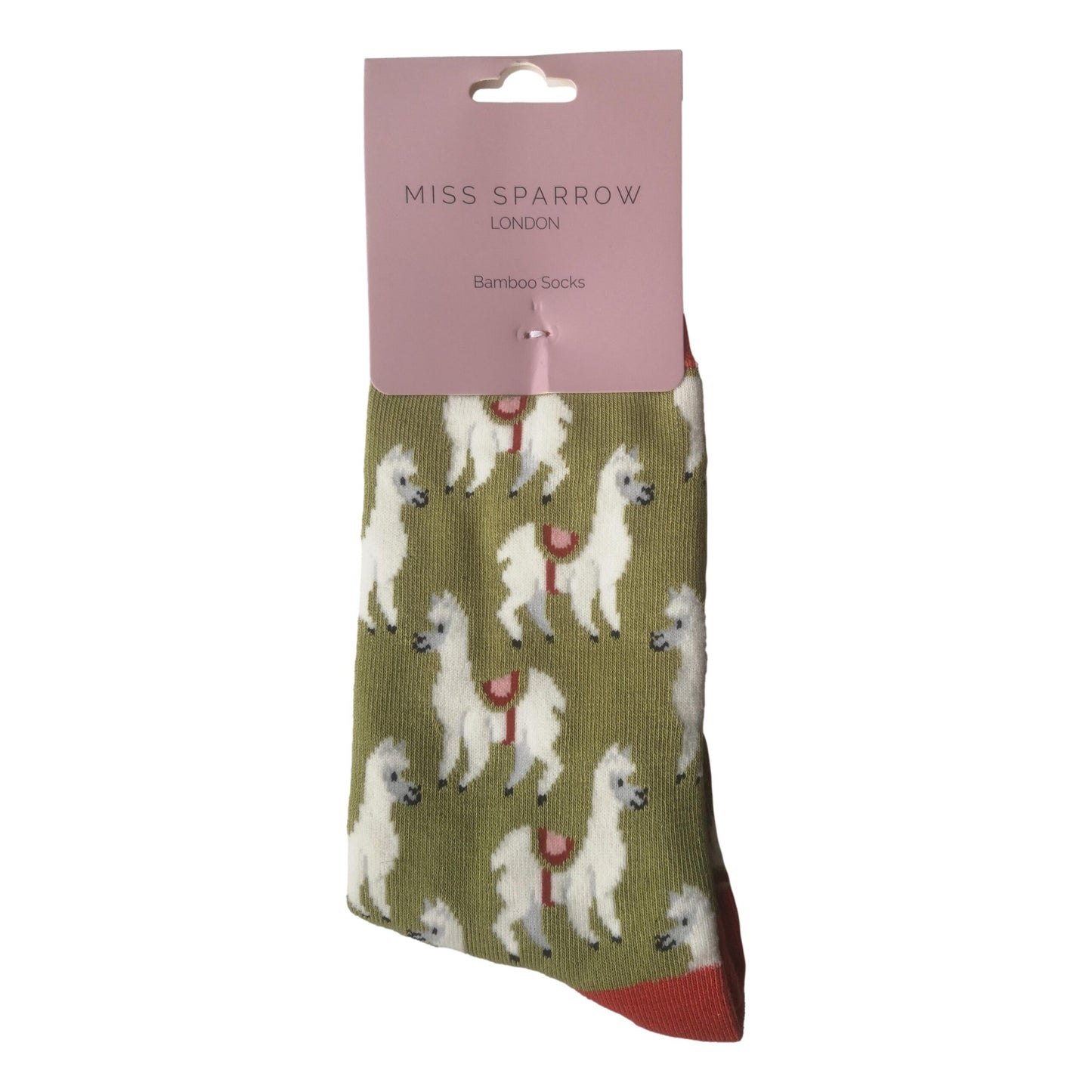 Llamas on Olive Womens Novelty Ankle Socks Adult One Size image 1