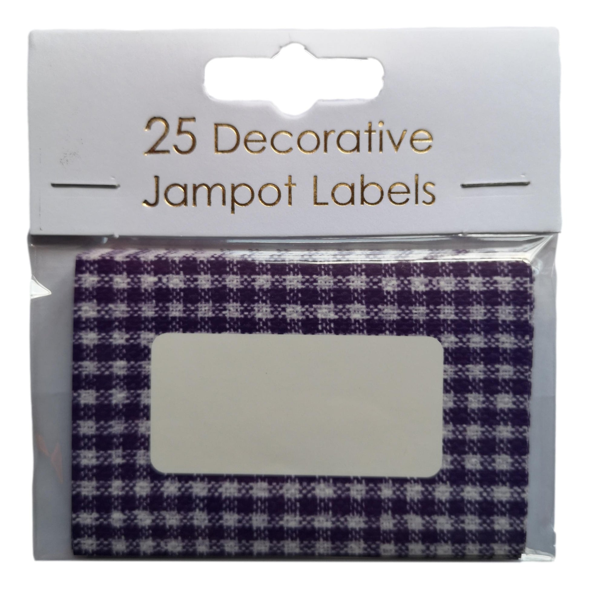 25 Dark Blue Gingham Decorative Self-Adhesive Jam Pot Labels image 0