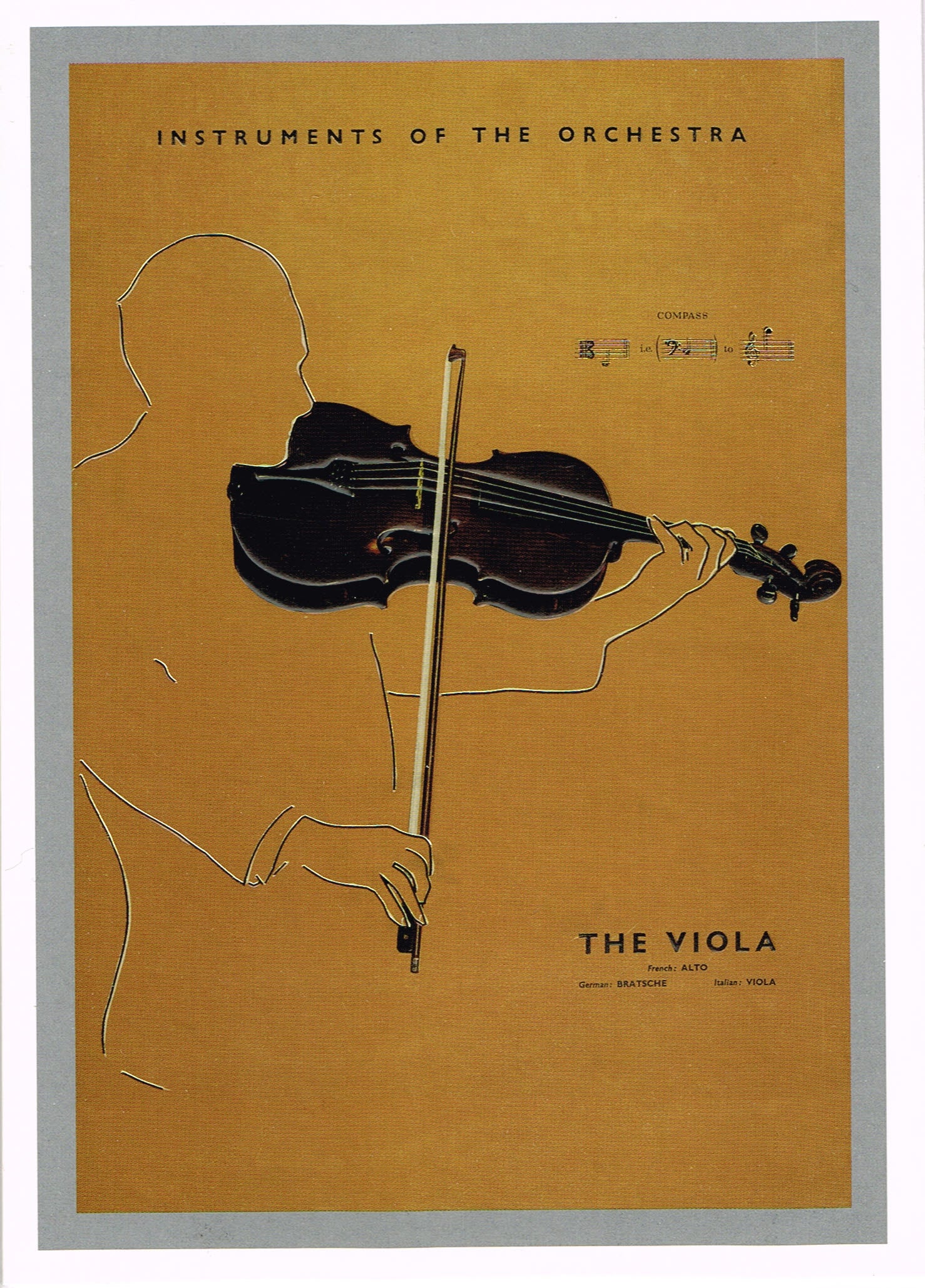 Instruments of the Orchestra blank greeting card-Viola image 0