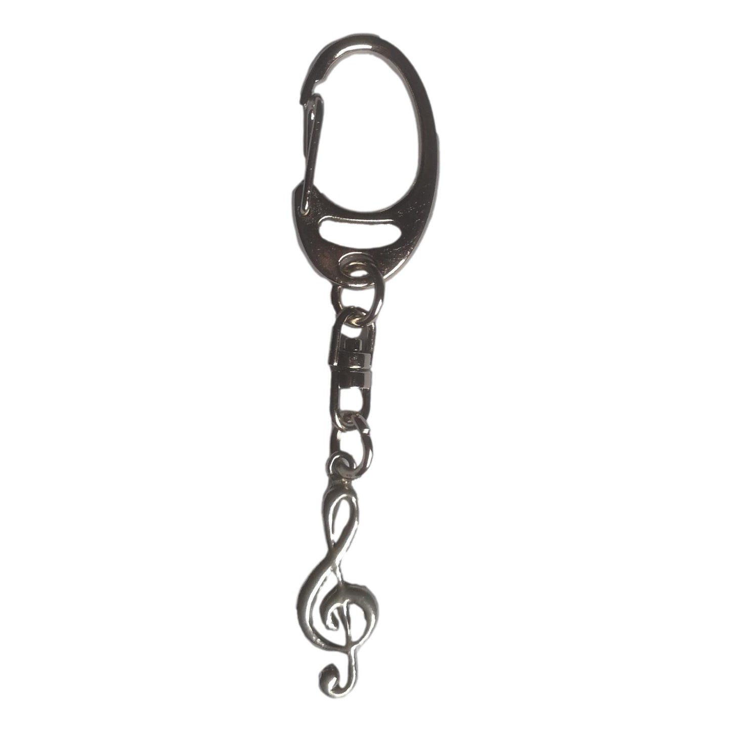Small Treble Clef pewter metal keyring image 0