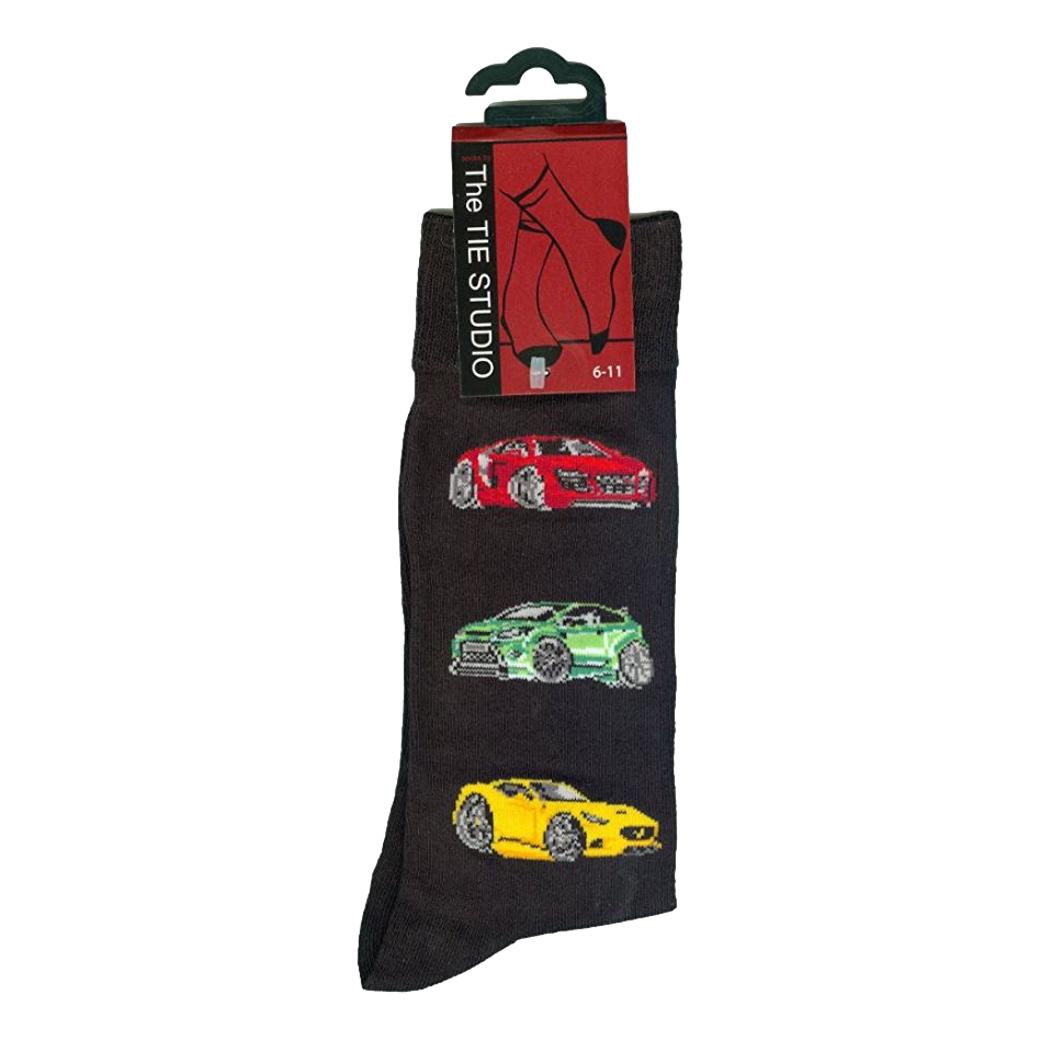 Cartoon Sports Cars Unisex Novelty Ankle Socks Adult Size 6-11 image 0