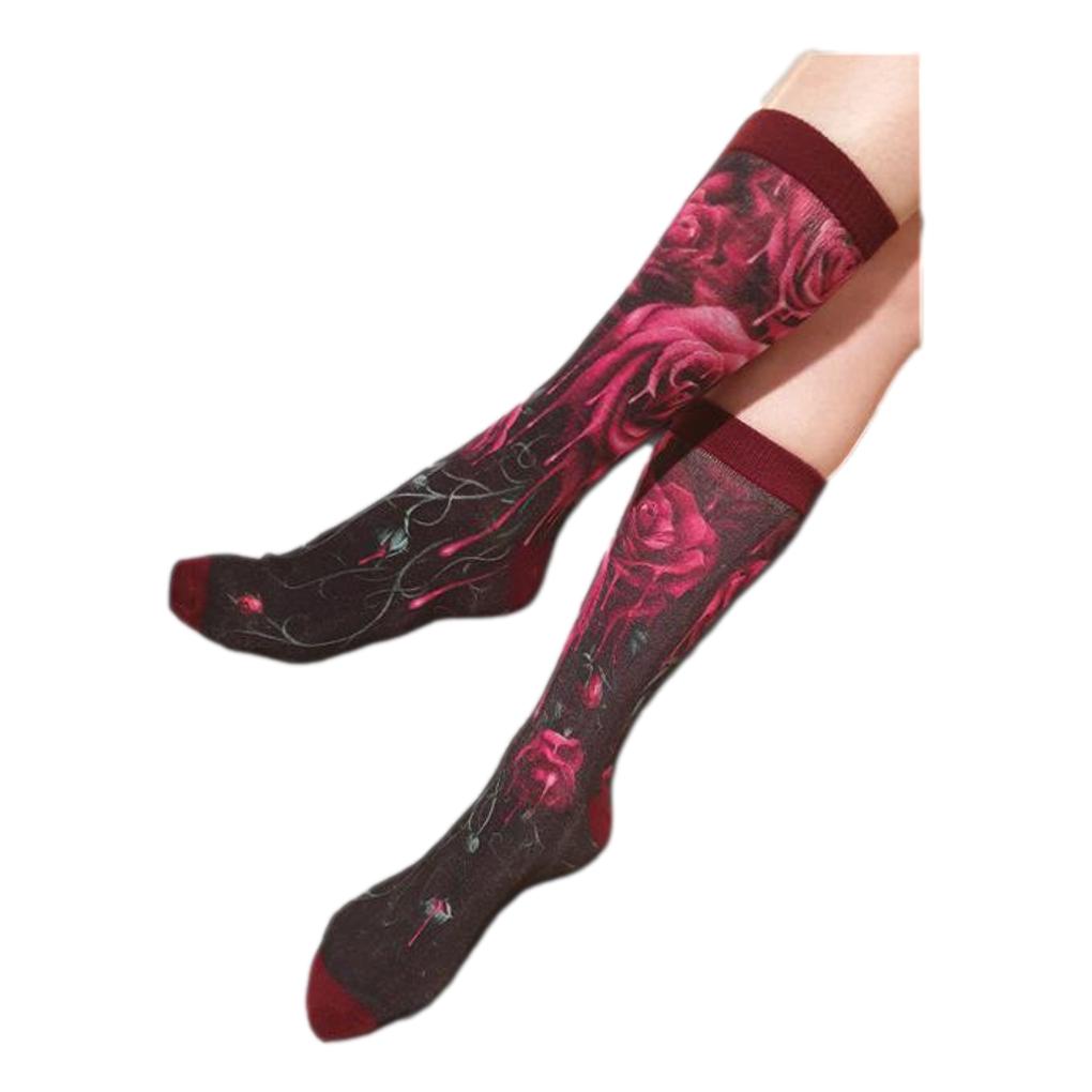 Blood Rose Ladies Novelty Ankle Socks Adult One Size 3-5 image 1