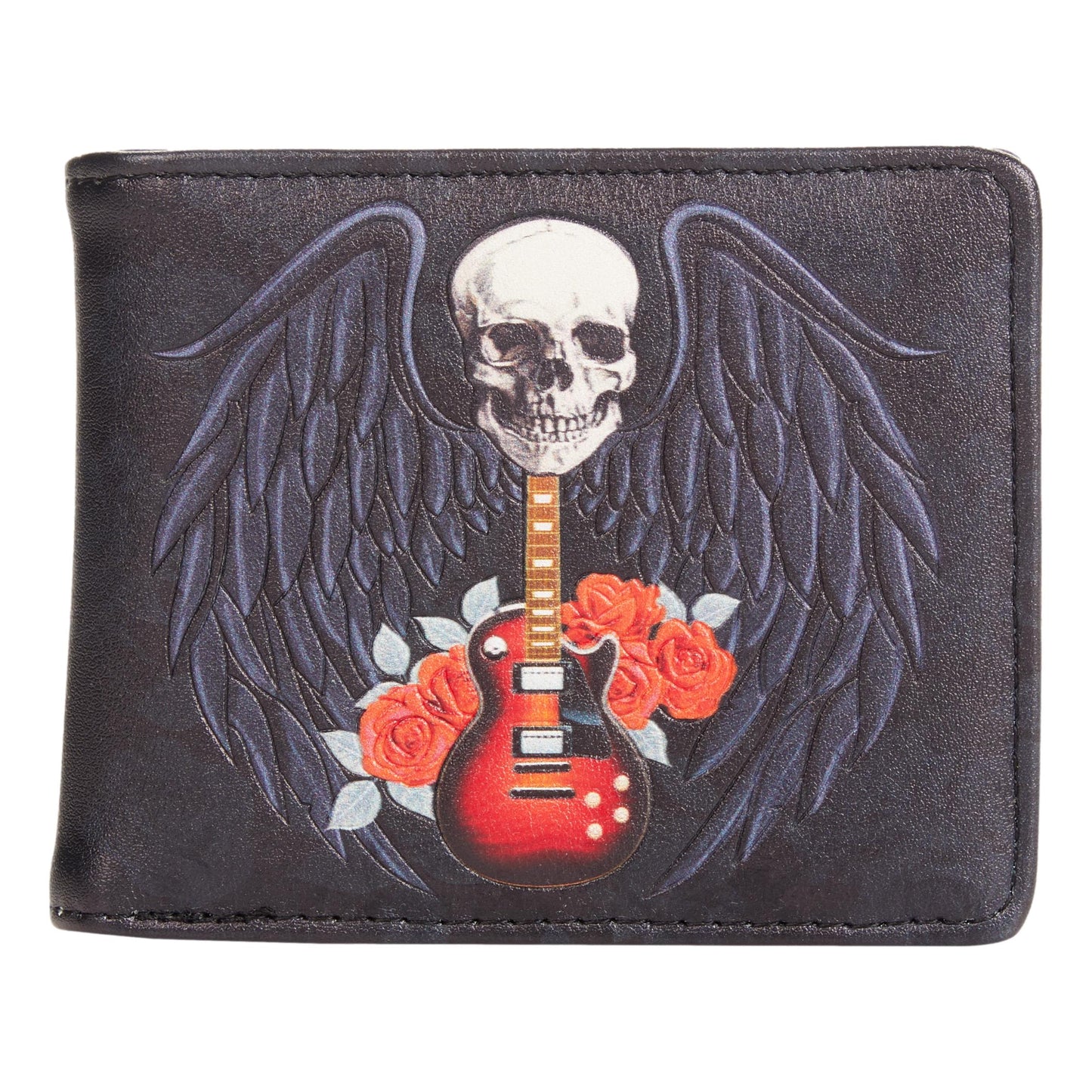 Skull Guitar Gents Leatherette Wallet image 0