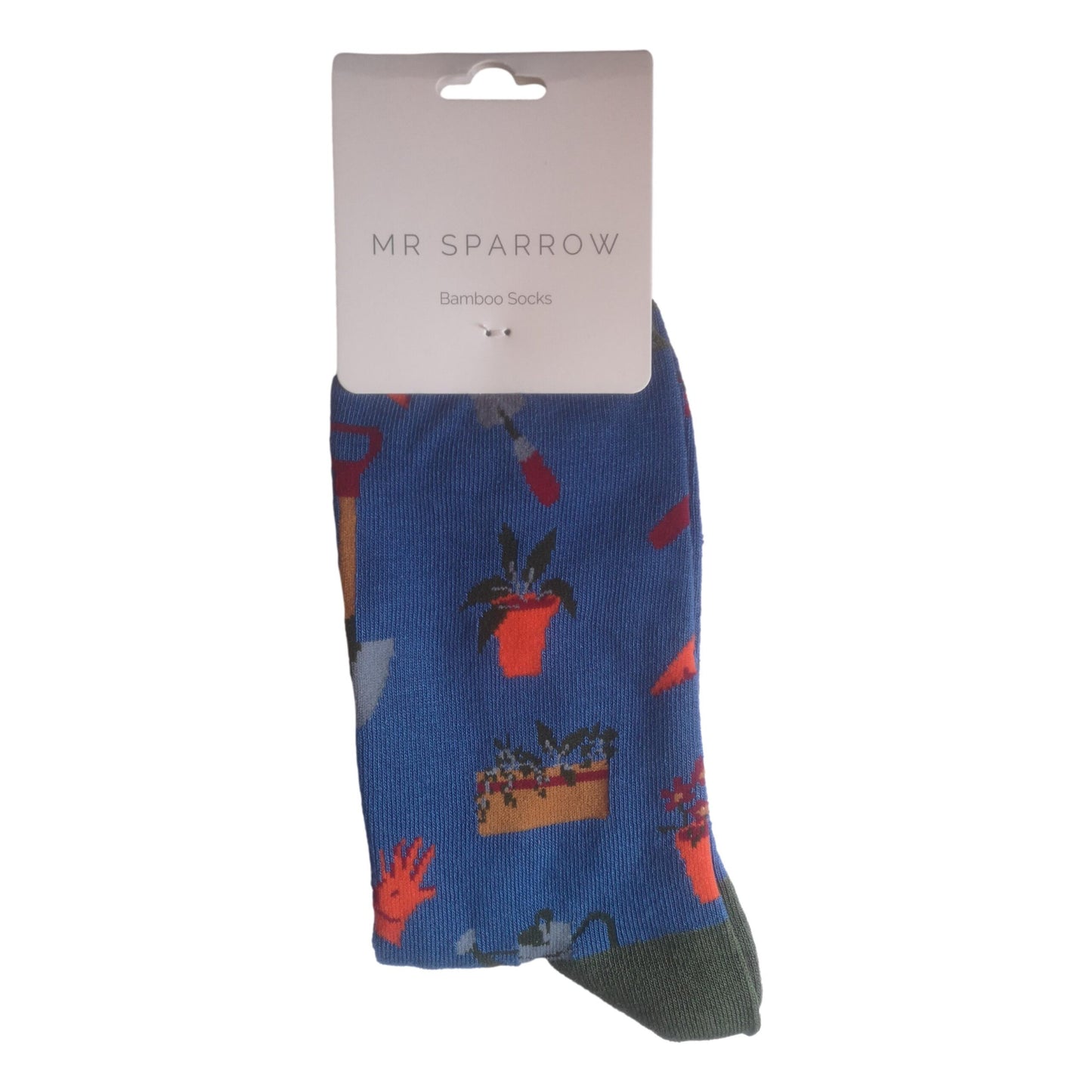 Gardener's Tools on Denim Blue Mens Novelty Ankle Socks Adult One Size image 1