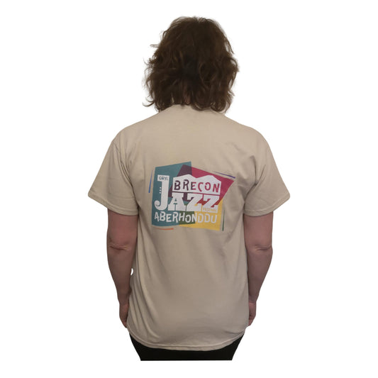 Brecon Jazz Festival Dual Logo Sand T-Shirt - various sizes image 0