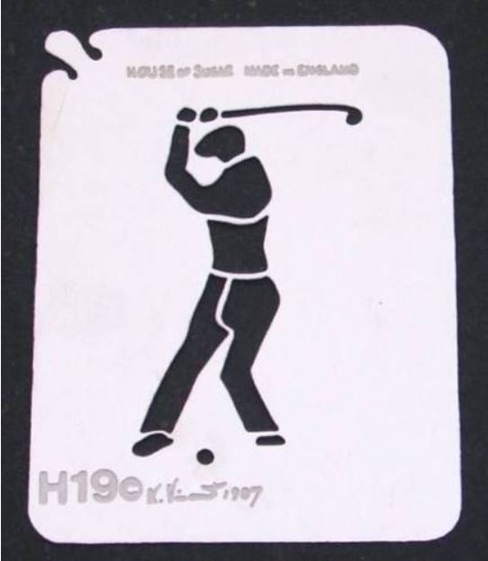 Stainless Steel Golfer H19 cake decorating / card making stencil image 0