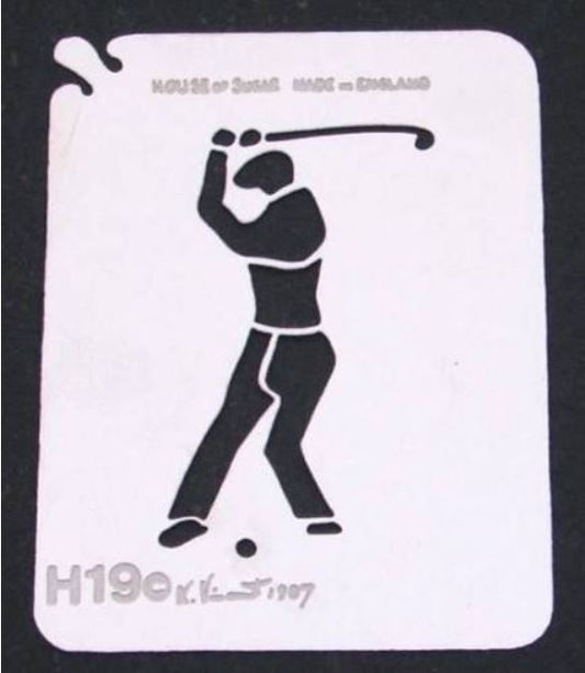 Stainless Steel Golfer H19 cake decorating / card making stencil image 0