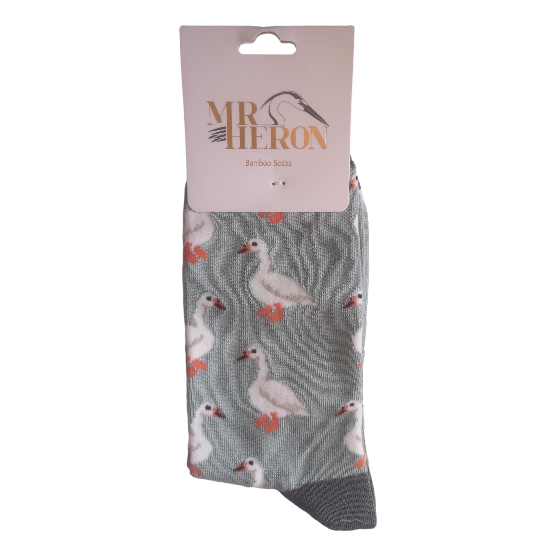 White Ducks on Duck Egg Mens Novelty Ankle Socks Adult One Size image 1