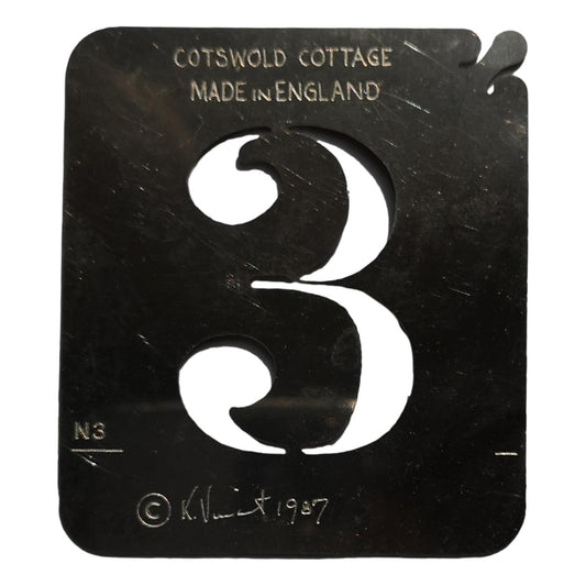 Stainless steel N3 Number Three cake decorating / card making stencil image 0
