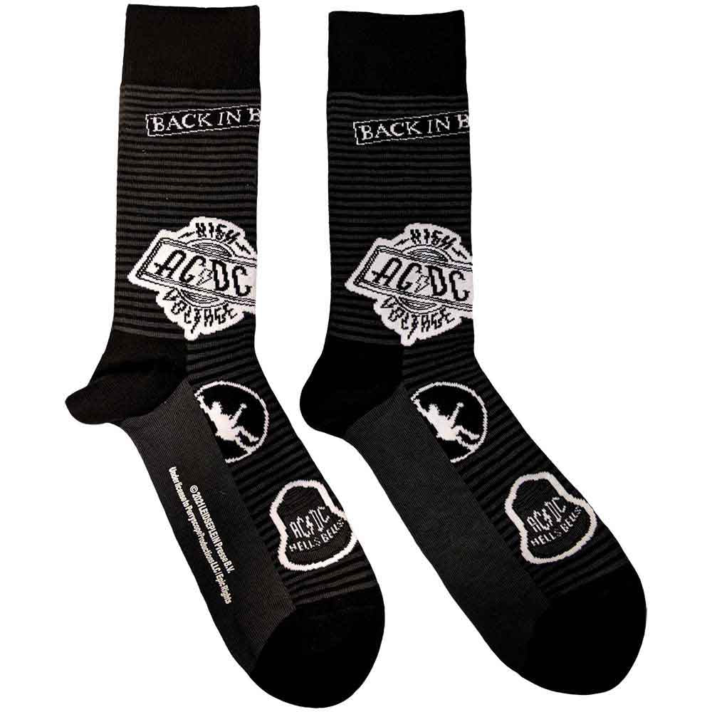 AC/DC Icons Black Unisex Adult Ankle Socks image 0