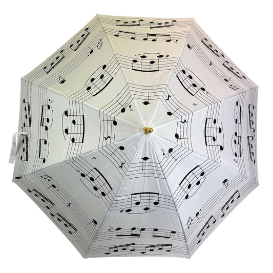 Black Music Notes on white Umbrella Lightweight image 0