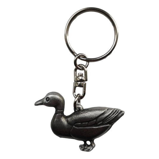 Duck pewter metal keyring image 0