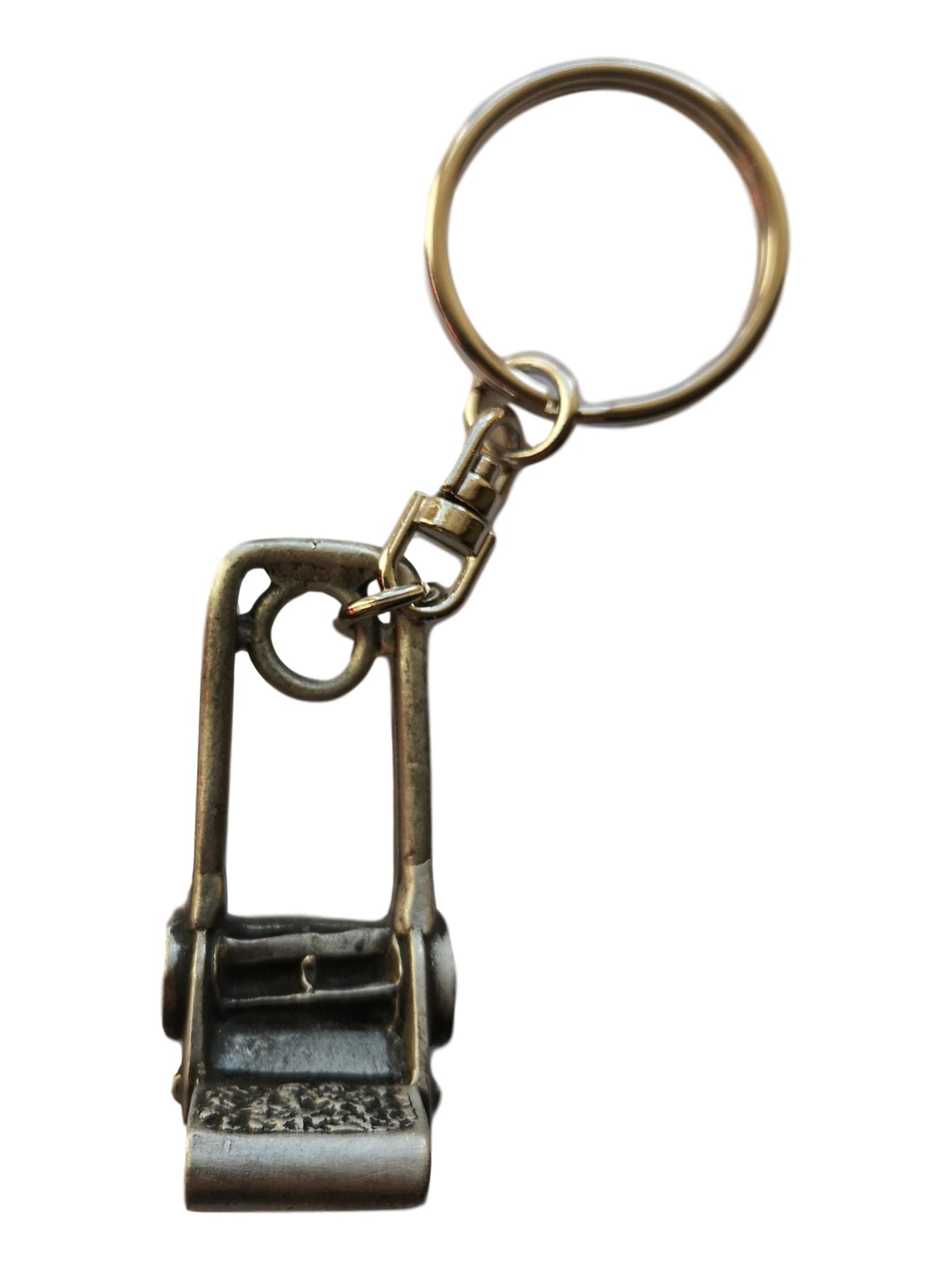 Lawnmower pewter metal keyring image 1