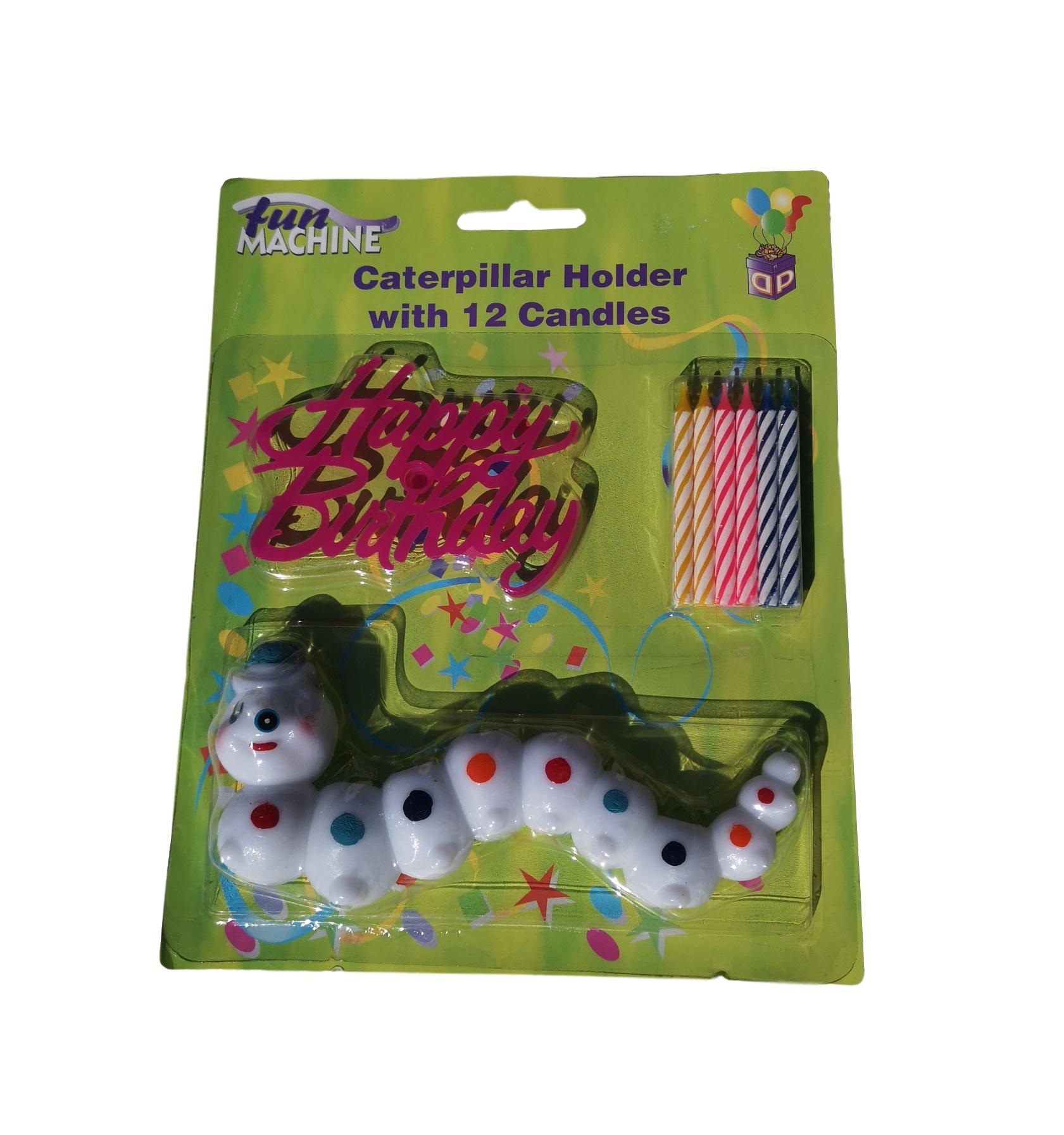 Table Top Happy Birthday Caterpillar Candle Holder image 1