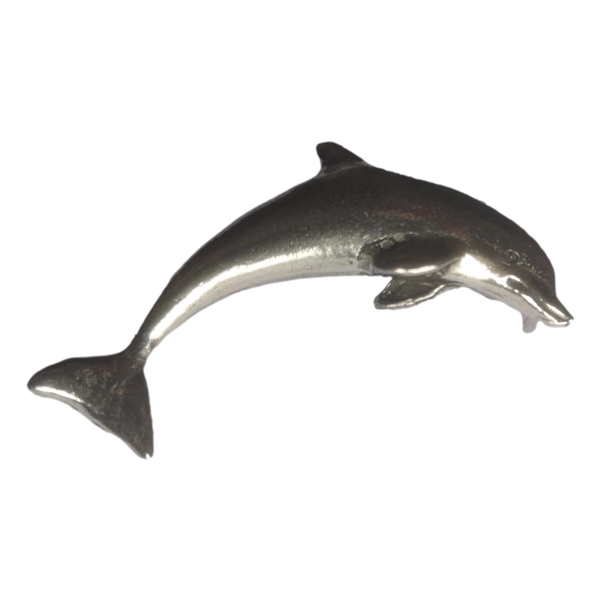 Dolphin polished pewter metal lapel pin badge image 0