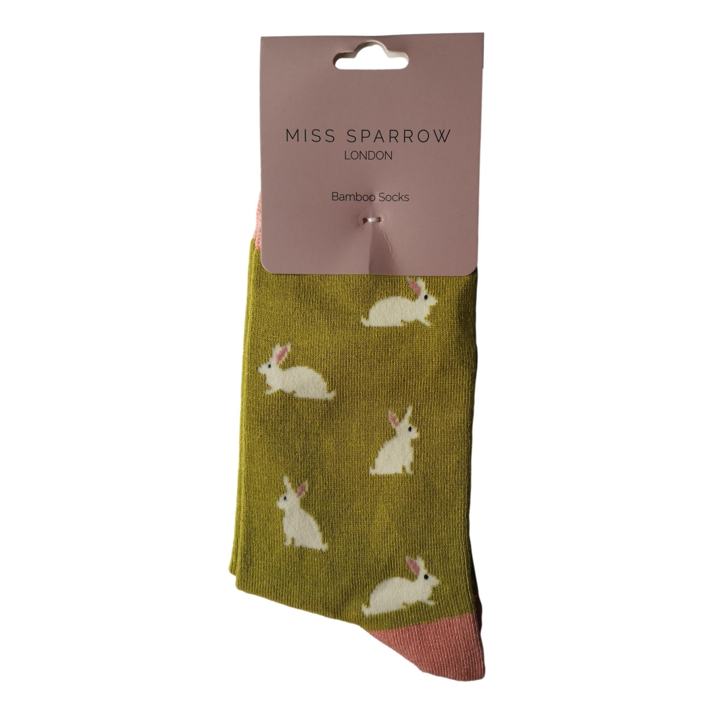 Rabbits on Lime Green Ladies Novelty Ankle Socks Adult One Size image 1