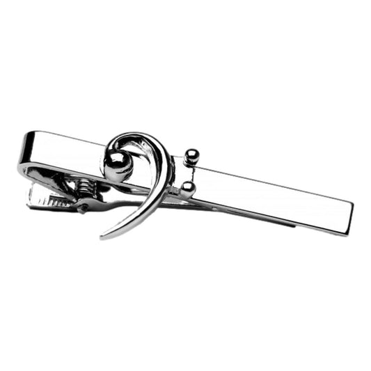 Bass Clef Silver-plated Tie Bar/Clip/Slide image 0