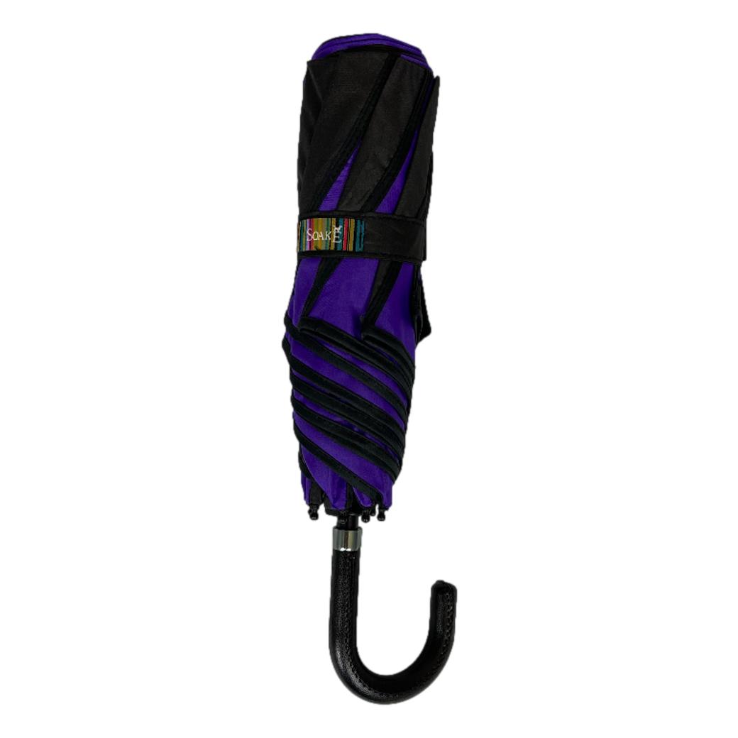 Everyday Swirl Purple/Black Folding Umbrella Lightweight image 3