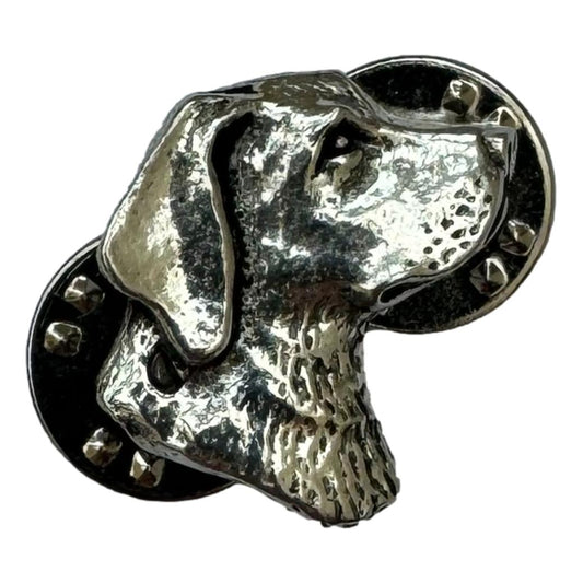 Labrador Dog Head polished pewter metal lapel pin badge image 0