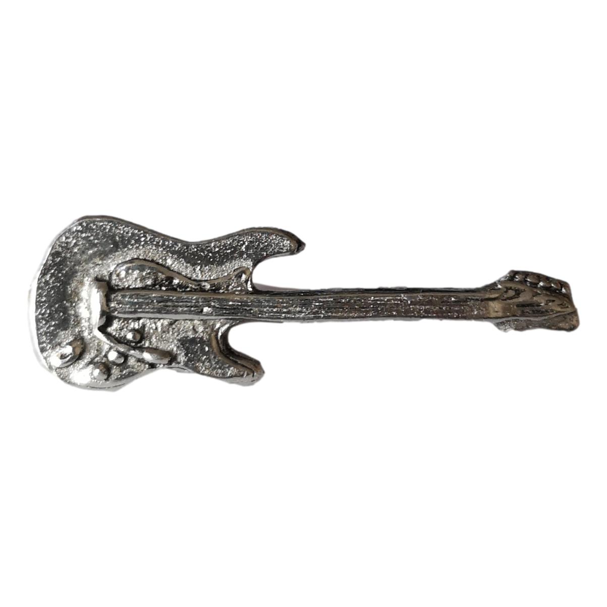 Electric Guitar polished pewter metal lapel pin image 0