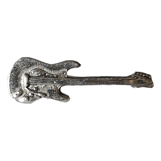 Electric Guitar polished pewter metal lapel pin image 0