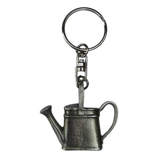 Gardener's Watering Can pewter metal keyring image 0
