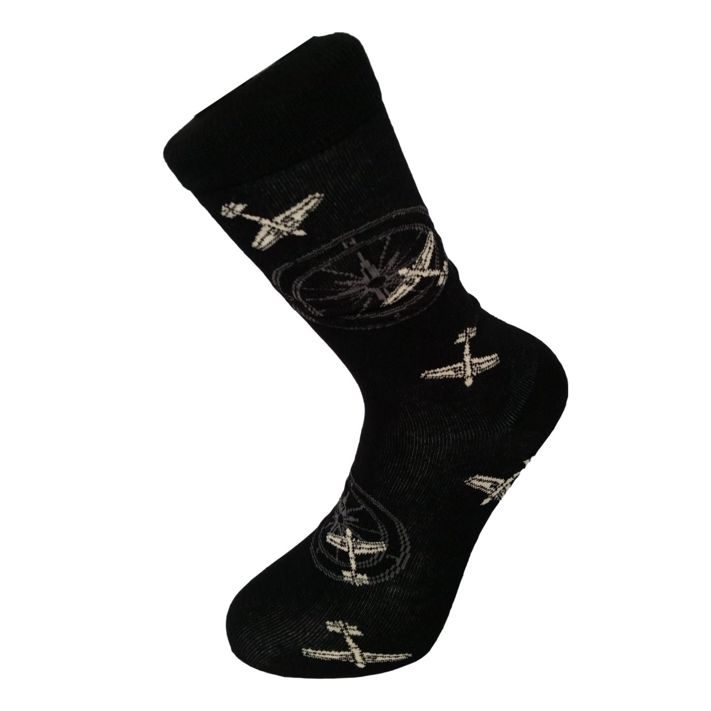 Aircraft Planes and Compass Unisex Novelty Ankle Socks Adult Size 6-11 image 0