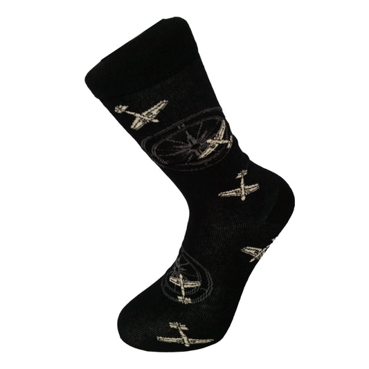 Aircraft Planes and Compass Unisex Novelty Ankle Socks Adult Size 6-11 image 0