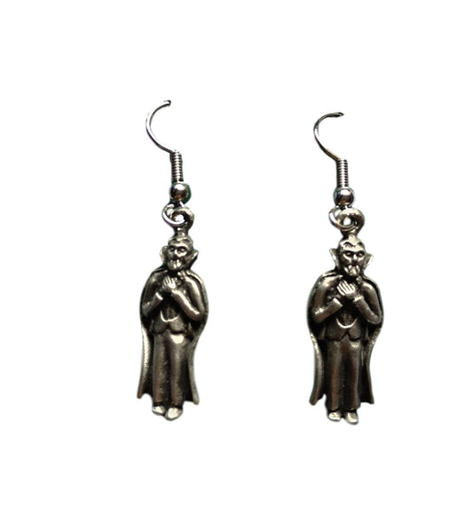 Dracula Vampire pewter metal drop earrings image 0