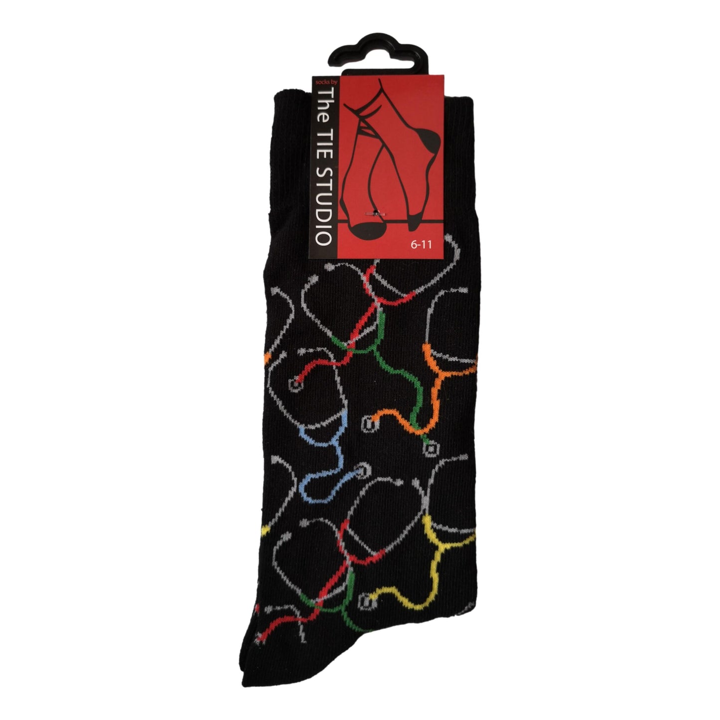 Coloured Stethoscopes Doctor Unisex Socks Size 6-11 image 0