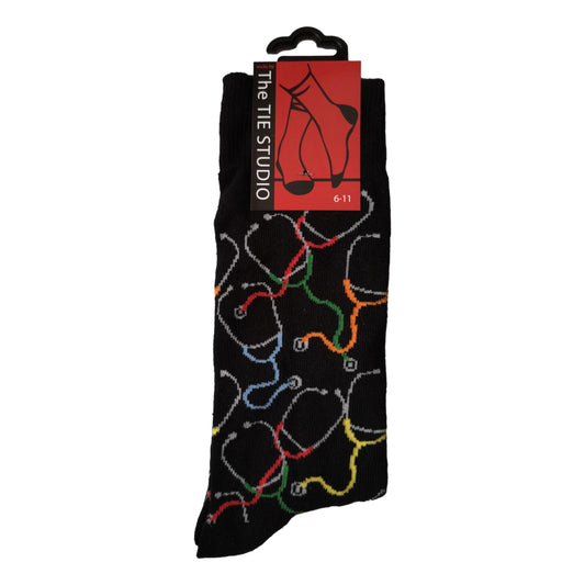 Coloured Stethoscopes Doctor Unisex Socks Size 6-11 image 0