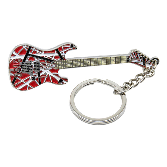 Eddie Van Halen Replica Electric Guitar polished silver-plated keyring image 0