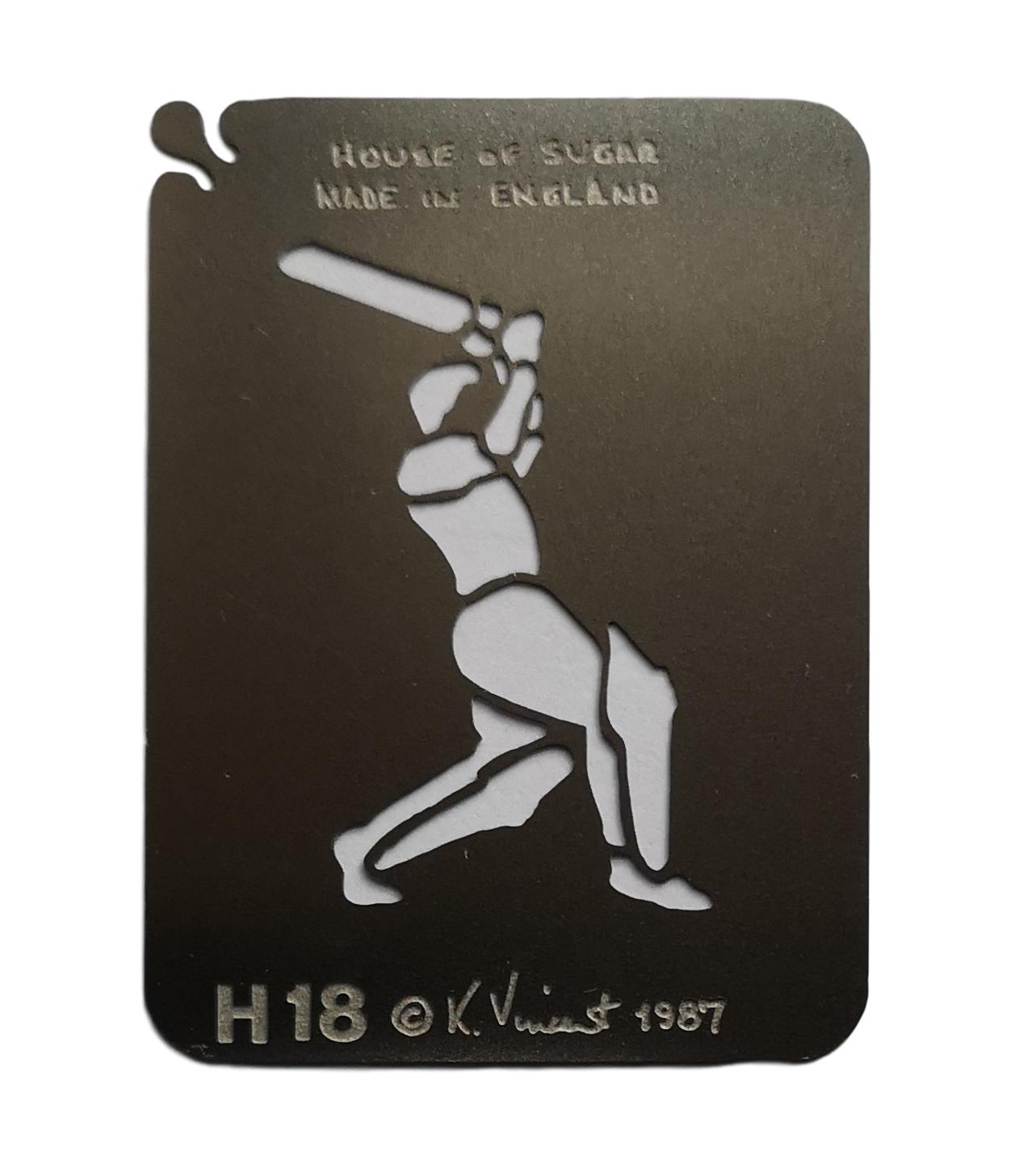 Stainless steel H18 smaller Cricketer cake decorating / card making stencil image 0
