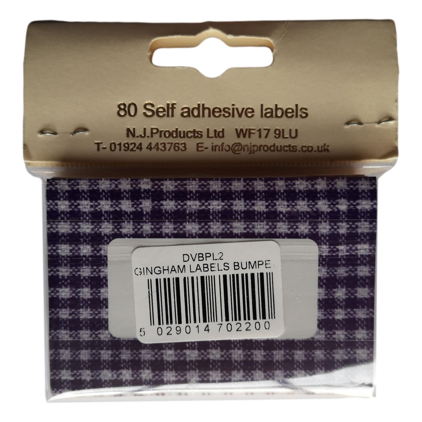 80 Assorted Gingham Jam Pot Self-Adhesive Labels image 1