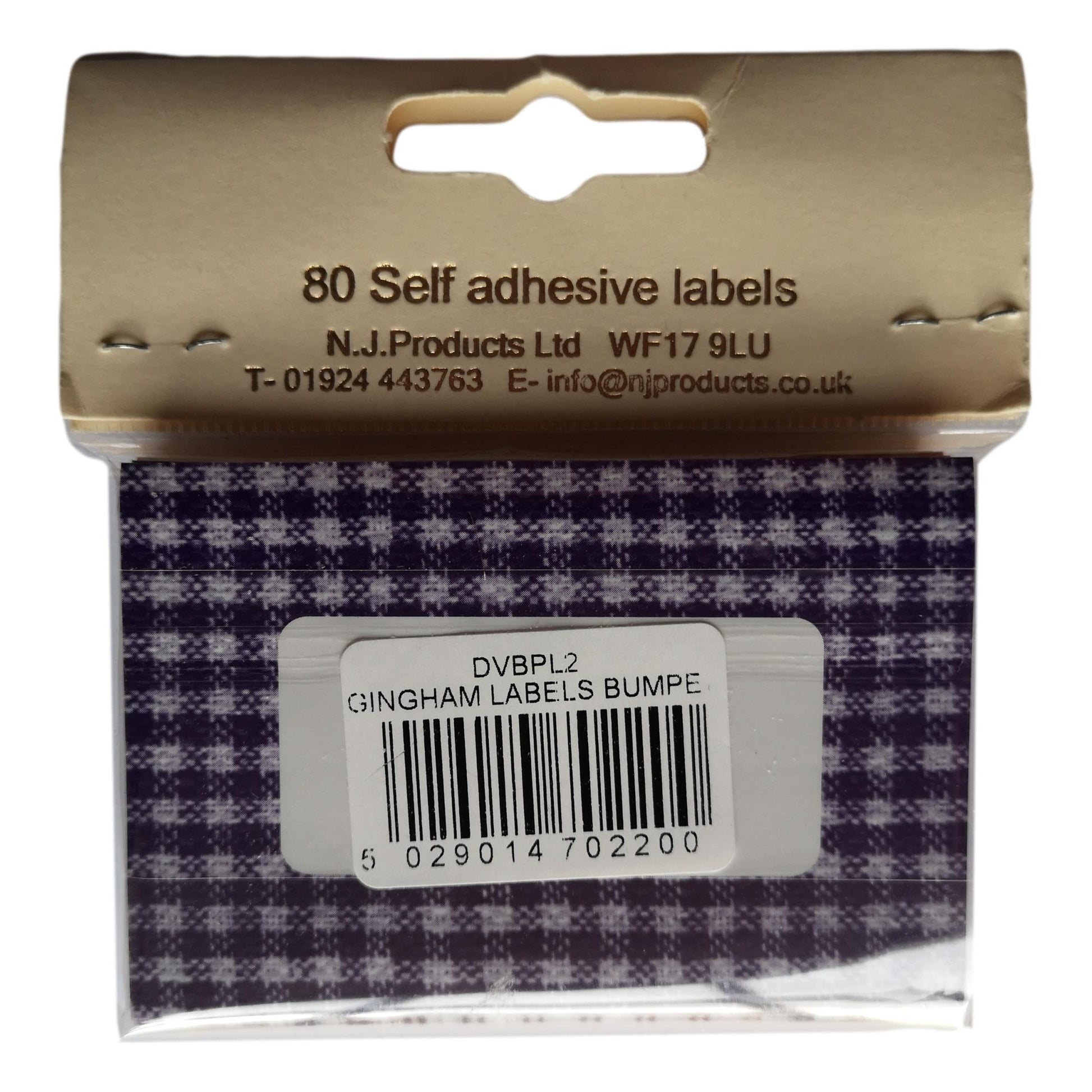 80 Assorted Gingham Jam Pot Self-Adhesive Labels image 1