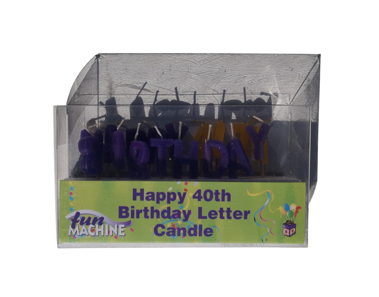 Happy 40th Birthday Letter Candles image 1